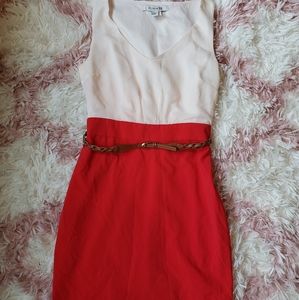 White and Red Dress with belt